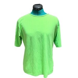 Bohoo lime green ribbed short sleeve shirt size 8